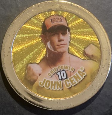 Topps Ultra Rare JOHN CENA 10 GOLD METAL CHIPZ WWE WWF Poker Chip Cena  Rule