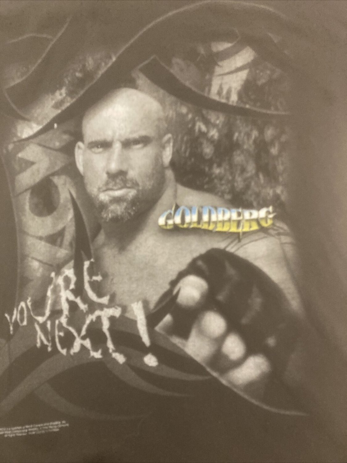 Vintage 1999 GOLDBERG You’re Next! WCW WWF Wrestling Double Sided T-Shirt L