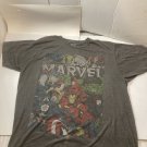 Men's Marvel Avengers Comic Style Graphic Gray Short Sleeve Shirt Size XL