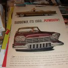 full page vintage magazine advertisement for the 1960 Plymouth
