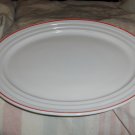 "Moderntone Platonite" White Platter with Red Stripe