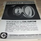 vintage advertisement for "Pancake Moons" hub caps by Cal Custom 1970