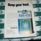 vintage advertisement for Winn's Kwik-Cool Radiator Engine Coolant 1970