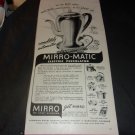 partial page black and white vintage advertisement fore Mirro-Matic Electric Percolator from 1949