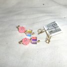handmade pair of "Pink Cubed" earrings