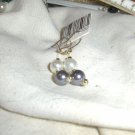handmade pair of "Gray On White" earrings
