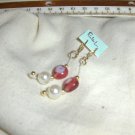 handmade pair of "Hearts On Pearls" earrings