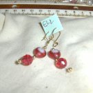 handmade pair of "Mauve Hearts" earrings