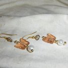 handmade pair of "Champagne Butterfly" earrings
