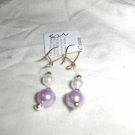 handmade pair of "Lavender On Mini Pearls" earrings