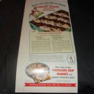 partial page full color vintage advertisement for Baker's Chocolate Chips from the 1940's or 1950's