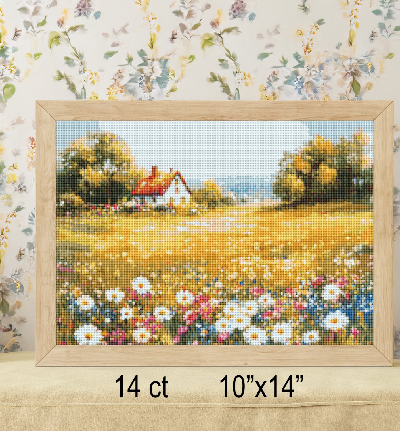 Summer Bloom Country Field Cross Stitch Pattern (25-75)