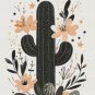 Cactus Floral Cross Stitch Pattern (25-76)