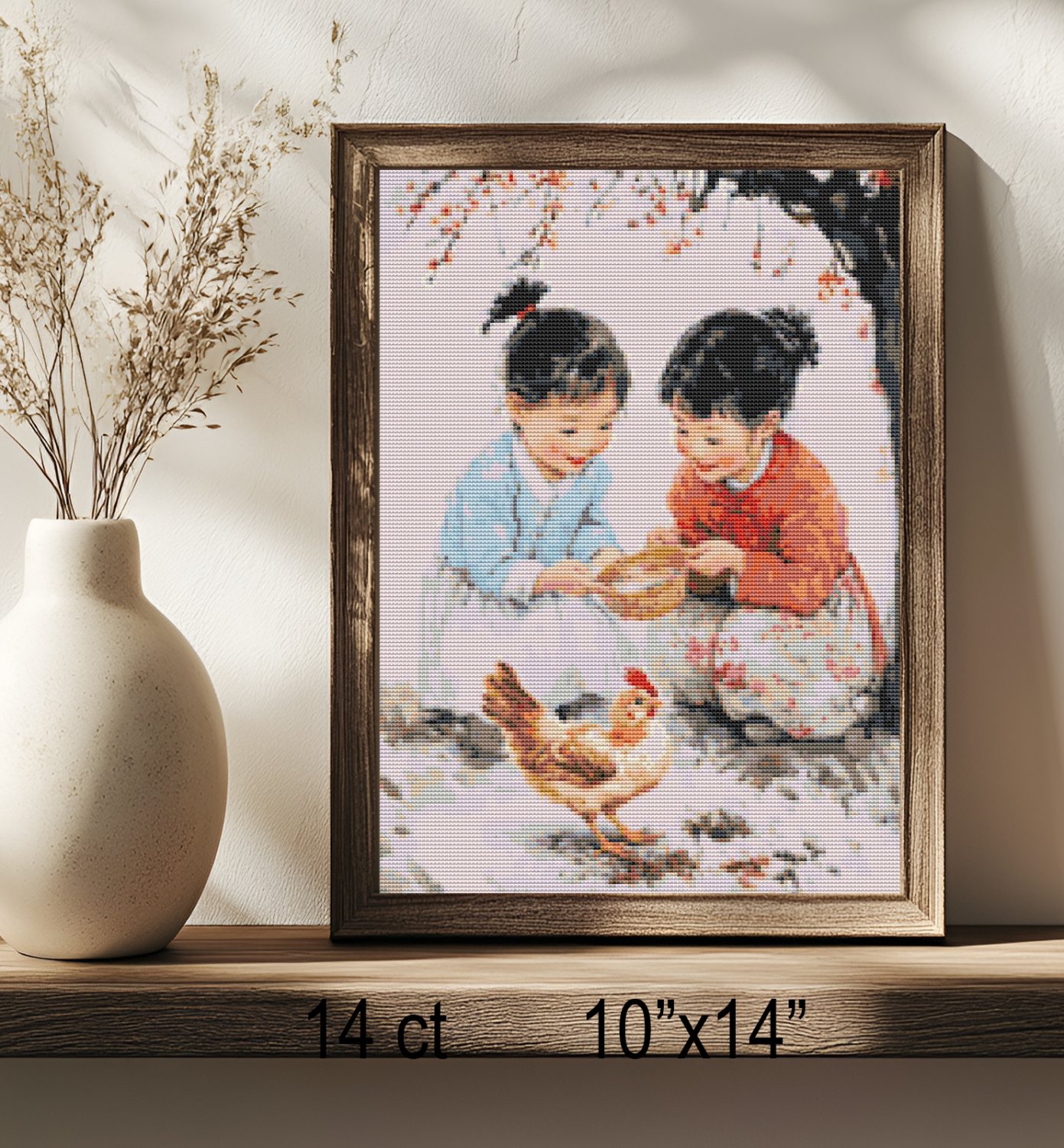 Asian Rural Childhood Cross Stitch Pattern (25-77)