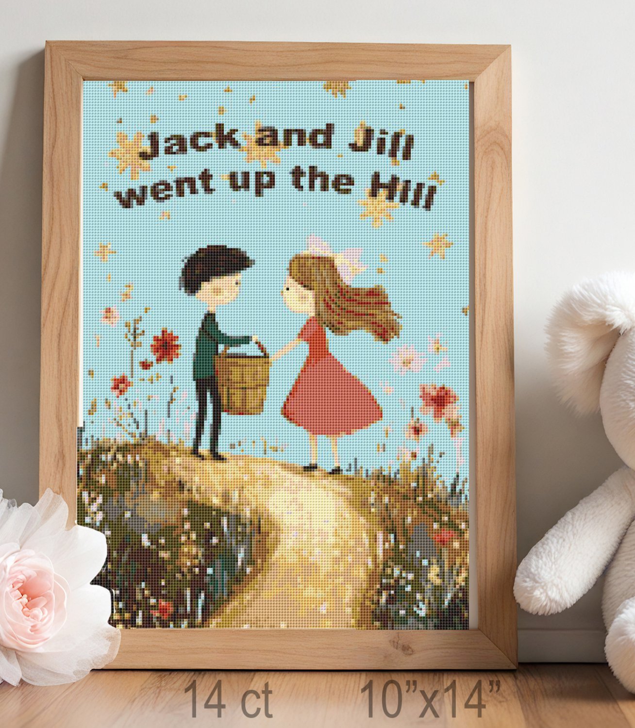 Jack and Jill Nursery Rhyme Cross Stitch Pattern Storybook Children Art (25-93)