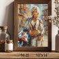 The City Rider Woman Cycle Urban Cross Stitch Pattern Artistic City Scene (25-90)