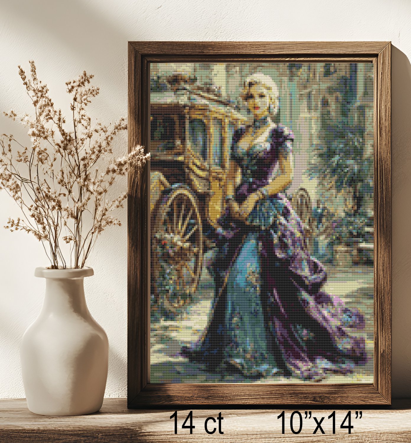The Lady of the Gilded Carriage Victorian Woman Cross Stitch Pattern Elegant Art (25-88)