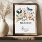 Happy Mother&acirc;��s Day Cross Stitch Pattern &acirc;�� Floral Butterfly Design (25-87)