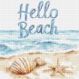 Hello Beach Coastal Cross Stitch Pattern Summer Seaside Wall Art (25-85)