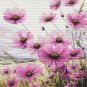 Pink Wildflowers Cross Stitch Pattern Soft Floral Meadow Art (25-84)