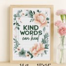 Kind Words Can Heal Cross Stitch Pattern Gentle Floral Encouragement Art (25-83)
