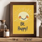 Be Happy Cross Stitch Pattern Cheerful Smiling Sun Nursery Quote Art (25-82)