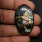 1 Pcs. Of Natural Black Rainbow Flash Labradorite Oval Cabochon 36x23mm loose gemstone for jewelry