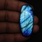 1 Pcs. Of Natural Blue Flashy Labradorite Oval Cabochon 50x22mm loose gemstone for jewelry
