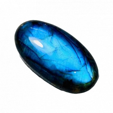 1 Pcs. Of Natural Blue Flashy Labradorite Oval Cabachon 38x20x8mm  loose gemstone for jewelry