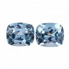 2 Pcs. Of Natural Brazilian Aquamarine Cushion Fine Step Cut 10x12mm loose gemstone for jewelry