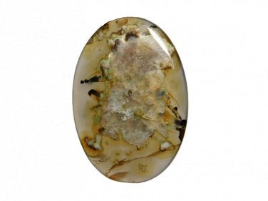 1 Pcs. Of Natural Flower Agate Oval Cabochon 37x25mm loose gemstone for jewelry
