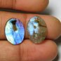 2 Pcs. Of Natural Labradorite Oval Cabachon 18x13x2mm loose gemstone for jewelry