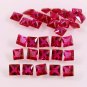 2 Pcs. Of Natural Mozambique Red Ruby Square Princess Cut 3x3mm loose gemstone for jewelry