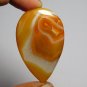 1 Pcs. Of Natural Orange Banded Agate Pear Cabochon 52x32mm loose gemstone for jewelry