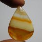 1 Pcs. Of Natural Orange Banded Agate Pear Cabochon 35x25mm loose gemstone for jewelry