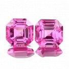 2 Pcs. Of Natural Pink Sapphire Octagon Asscher Cut 8x8mm loose gemstone for jewelry