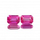 2 Pcs. Of Natural Pink Sapphire Rectangle Radiant Cut 6x4mm loose gemstone for jewelry