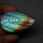 1 Pcs. Of Natural Rainbow Flash Labradorite Pear Cabochon 55x34mm loose gemstone for jewelry