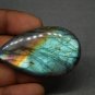 1 Pcs. Of Natural Rainbow Flash Labradorite Pear Cabochon 54x31mm loose gemstone for jewelry