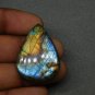 1 Pcs. Of Natural Rainbow Flash Labradorite Pear Cabochon 35x25mm loose gemstone for jewelry