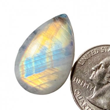 1 Pcs. Of Natural Rainbow Moonstone Oval Cabachon 50x26x7mm loose gemstone for jewelry