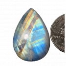1 Pcs. Of Natural Rainbow Moonstone Pear Cabachon 48x23x9mm loose gemstone for jewelry