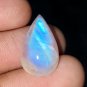 1 Pcs. Of Natural Rainbow Moonstone Pear Cabachon 19x11x7mm