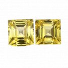 2 Pcs. Of Natural Yellow Sapphire  Square Princess Cut 10x10mm loose gemstone for jewelry