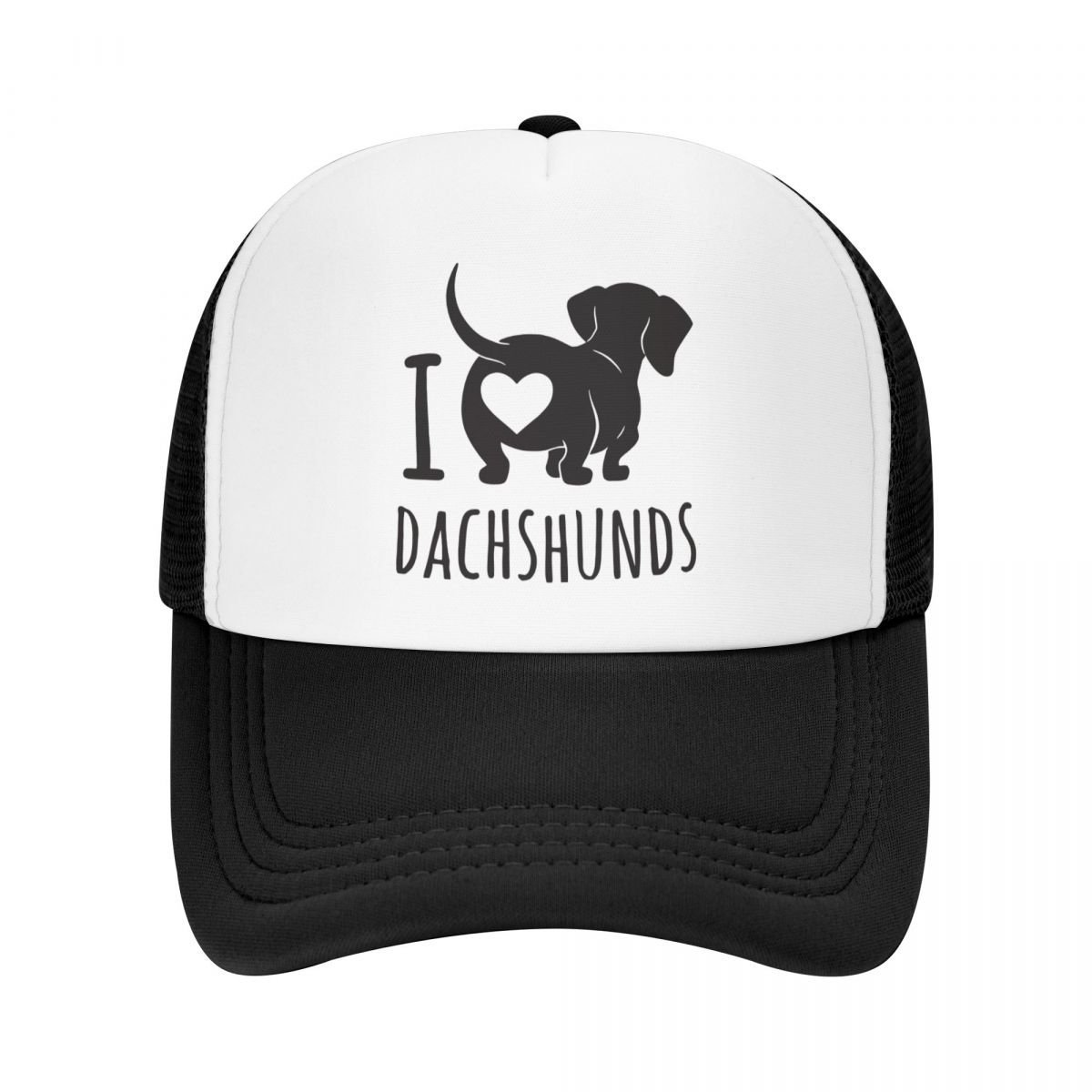 I Love Dachshunds Trucker Hat Sausage Badger Wiener Dog Baseball Cap ...