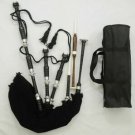 Scottish Great Highland Bagpipes Silver Mounts Black Velvet Rosewood Bagpipe