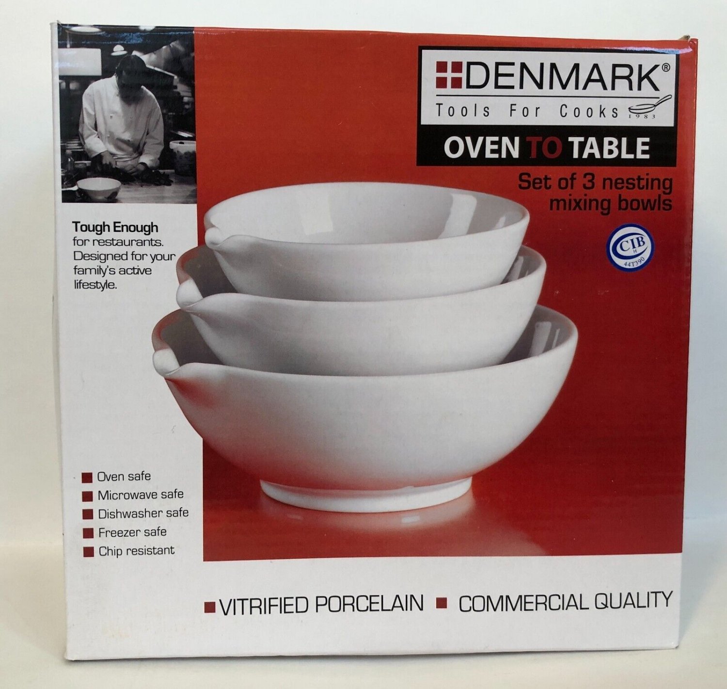 NEW Denmark Tools for Cooks Oven to Table nesting mixing Bowls measure ...