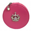Spring Street Royal Crown Pink Round Travel  7 Day Pill Holder Organizer Case