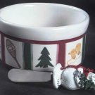 Pfaltzgraff 2002 Snow Bear Cheese Dip mix Bowl Spreader Knife Set