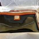 NEW in box Dooney and  Bourke Patent Leather Large Slim Wristlet tan brown Trim